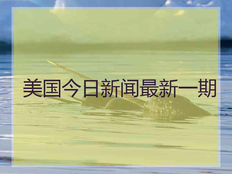 美国今日新闻最新一期