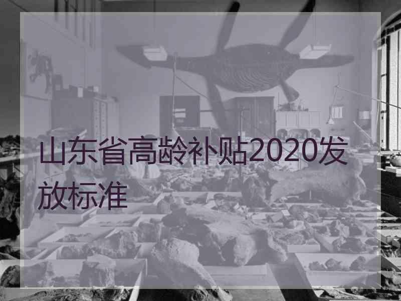 山东省高龄补贴2020发放标准