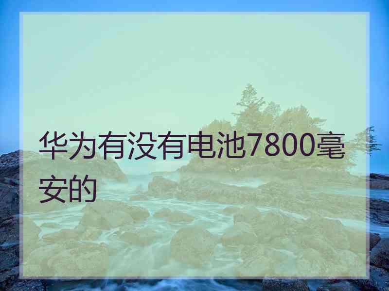 华为有没有电池7800毫安的