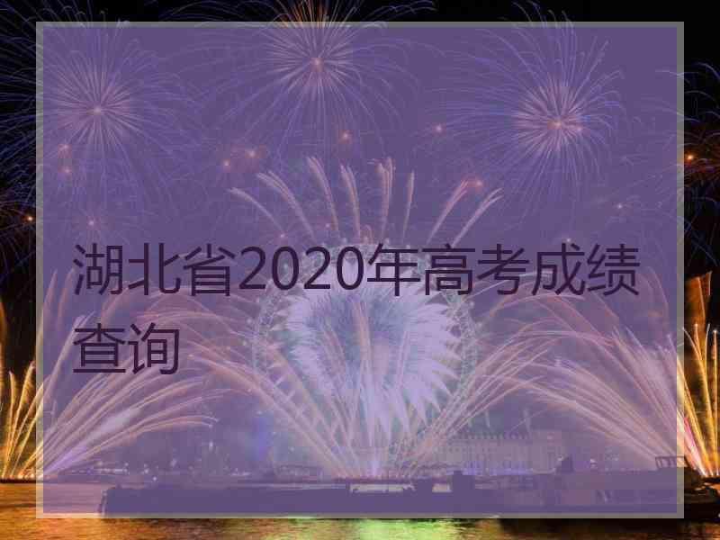 湖北省2020年高考成绩查询