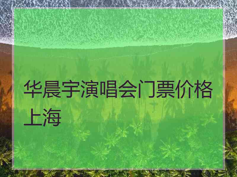 华晨宇演唱会门票价格上海
