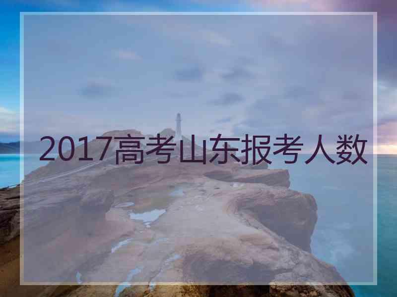 2017高考山东报考人数