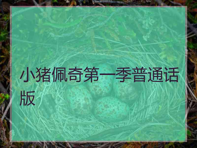 小猪佩奇第一季普通话版