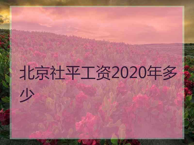 北京社平工资2020年多少