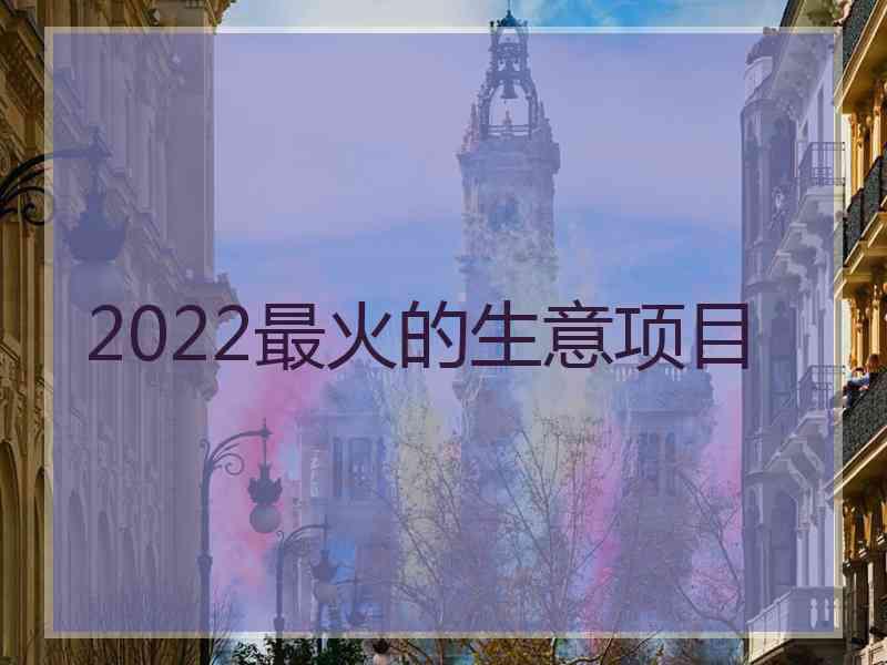2022最火的生意项目