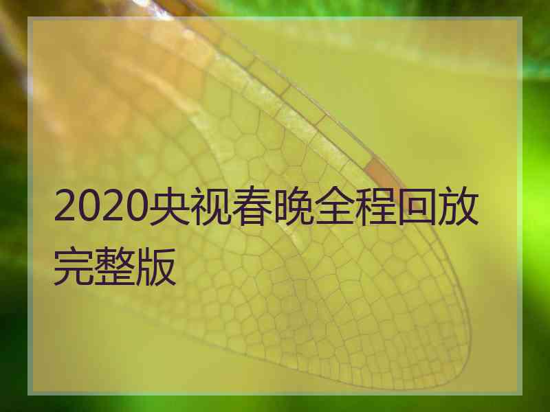 2020央视春晚全程回放完整版