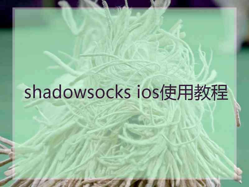 shadowsocks ios使用教程
