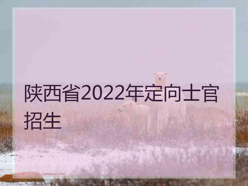 陕西省2022年定向士官招生