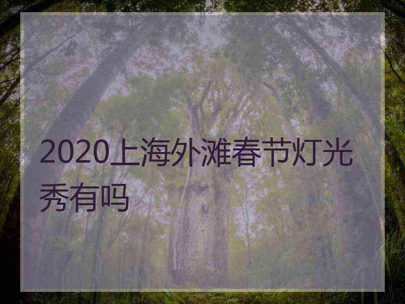2020上海外滩春节灯光秀有吗