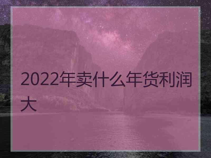 2022年卖什么年货利润大