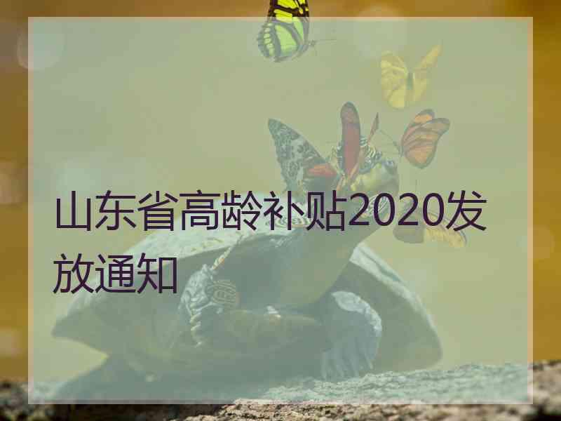 山东省高龄补贴2020发放通知