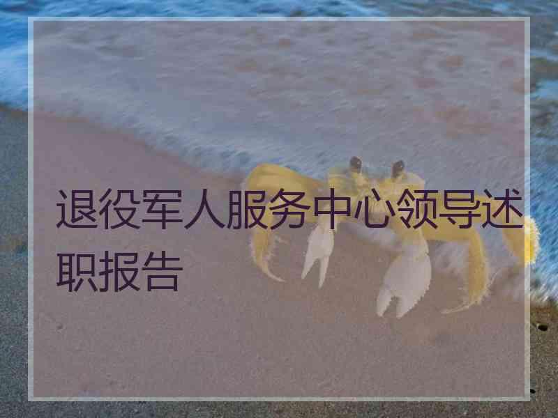 退役军人服务中心领导述职报告