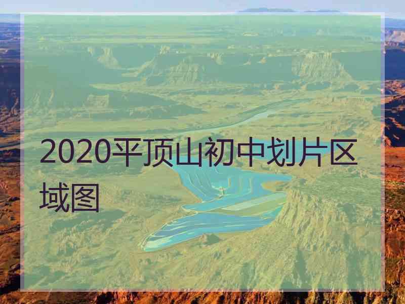 2020平顶山初中划片区域图