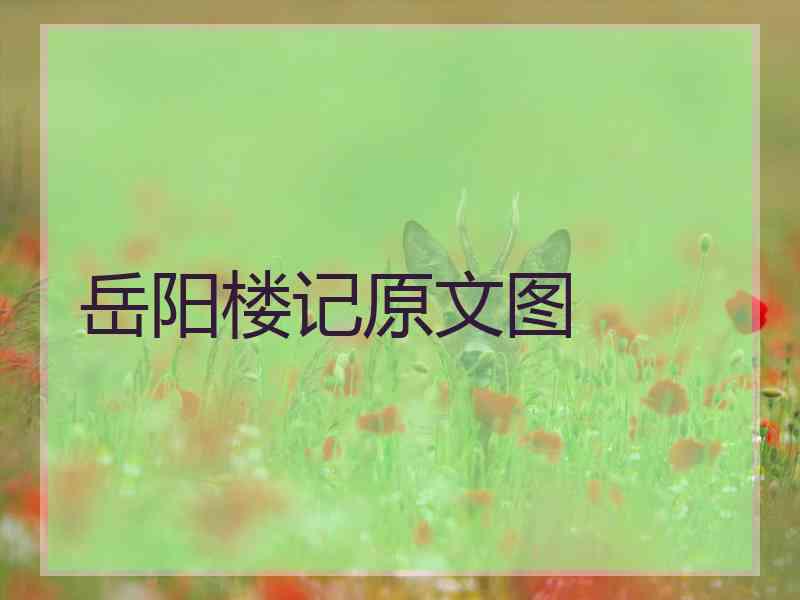 岳阳楼记原文图