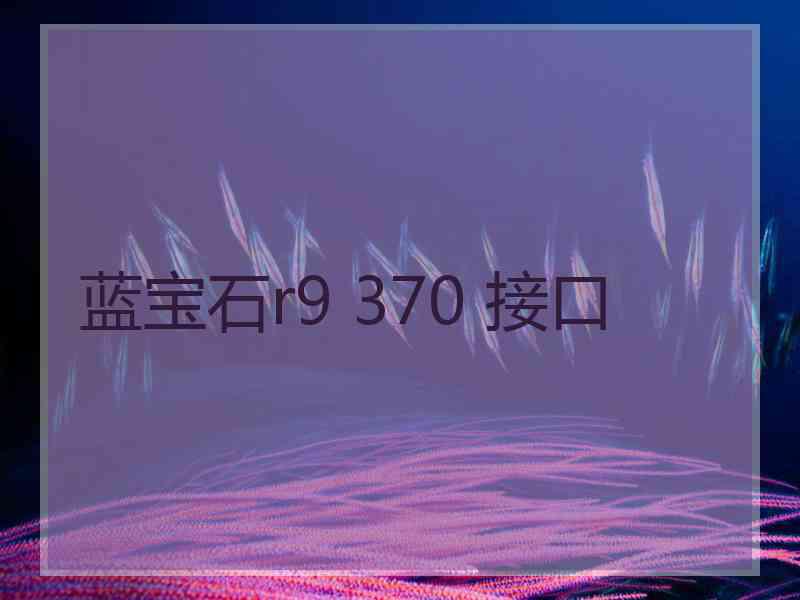 蓝宝石r9 370 接口