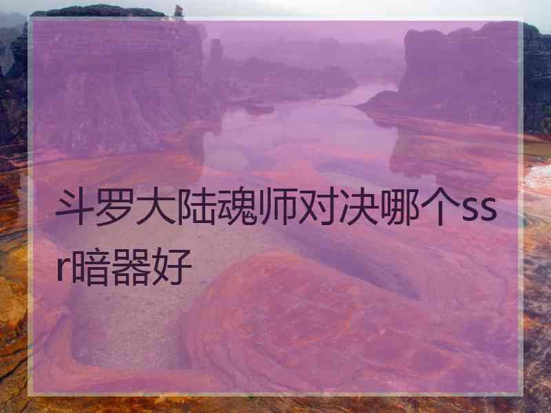 斗罗大陆魂师对决哪个ssr暗器好