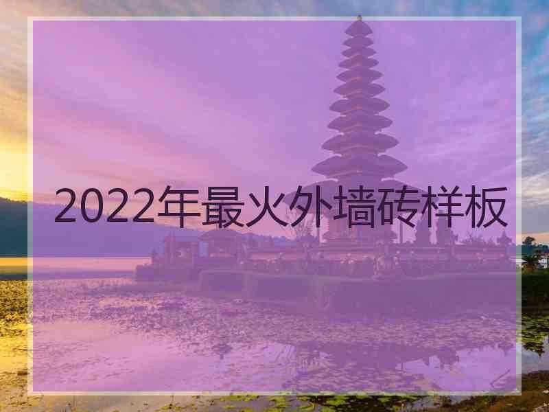 2022年最火外墙砖样板