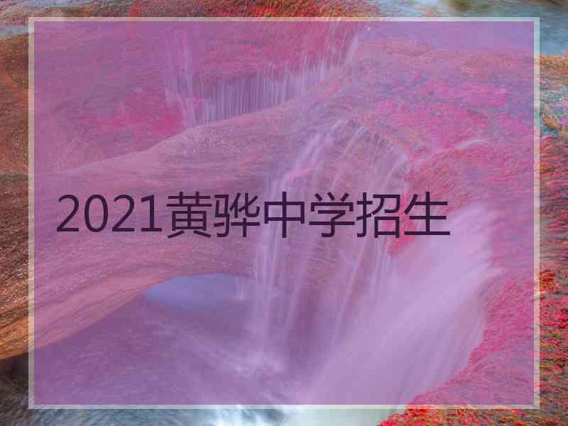 2021黄骅中学招生