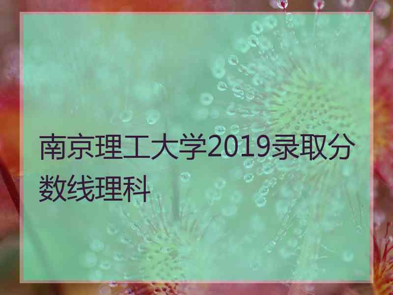 南京理工大学2019录取分数线理科