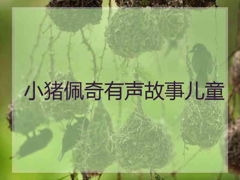 小猪佩奇有声故事儿童