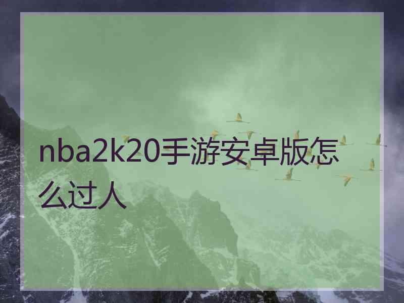 nba2k20手游安卓版怎么过人