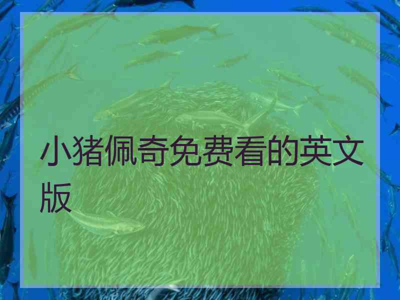 小猪佩奇免费看的英文版