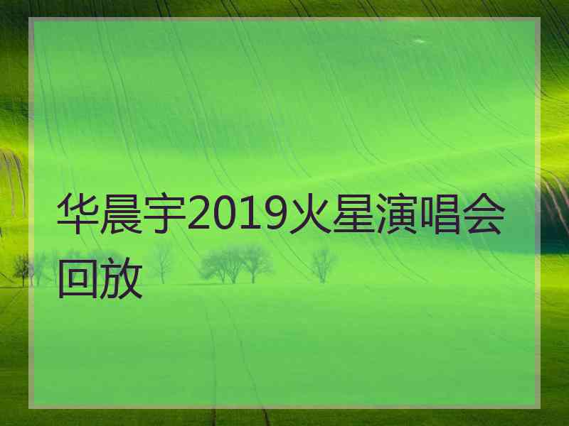 华晨宇2019火星演唱会回放