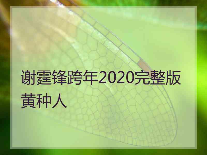谢霆锋跨年2020完整版黄种人