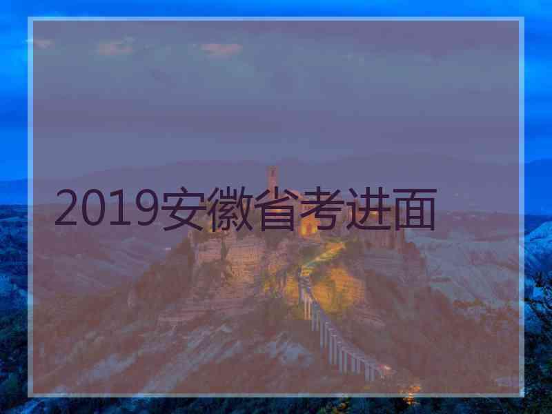 2019安徽省考进面
