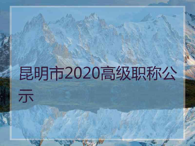 昆明市2020高级职称公示